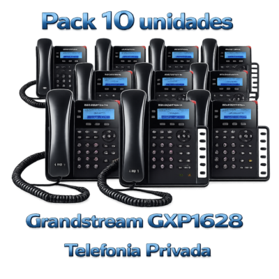 Telefono Ip Grandstream Gxp1628 (10 Unidades) Gigabit 2 SIP 2 Teclas Estados Llamada Lcd POE